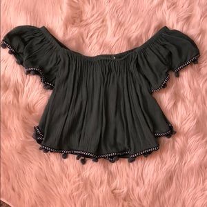 Olive Green Flowy Top